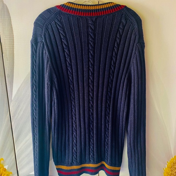 J Crew cable knit varsity style sweater - Picture 3 of 4
